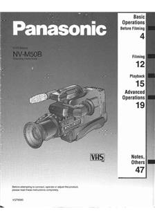 Panasonic NV M 50 B manual. Camera Instructions.